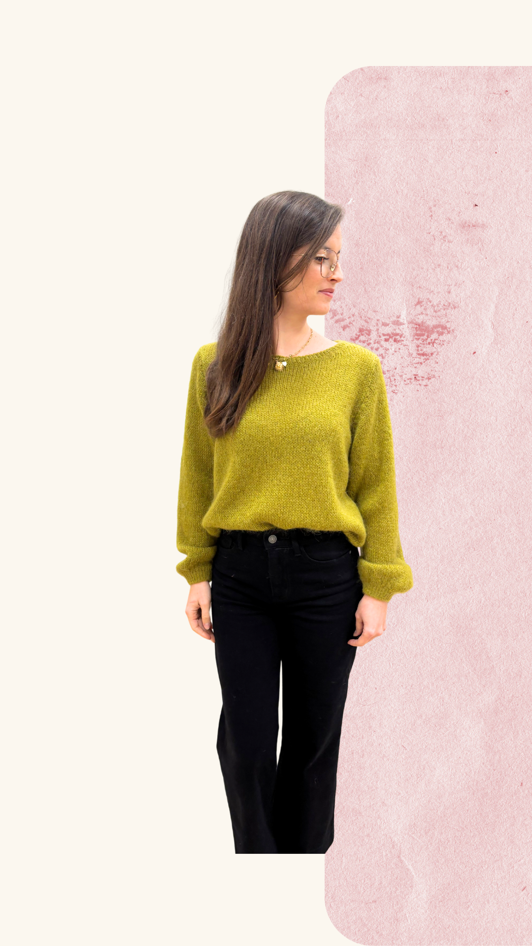 Maille Maeva olive Mohair