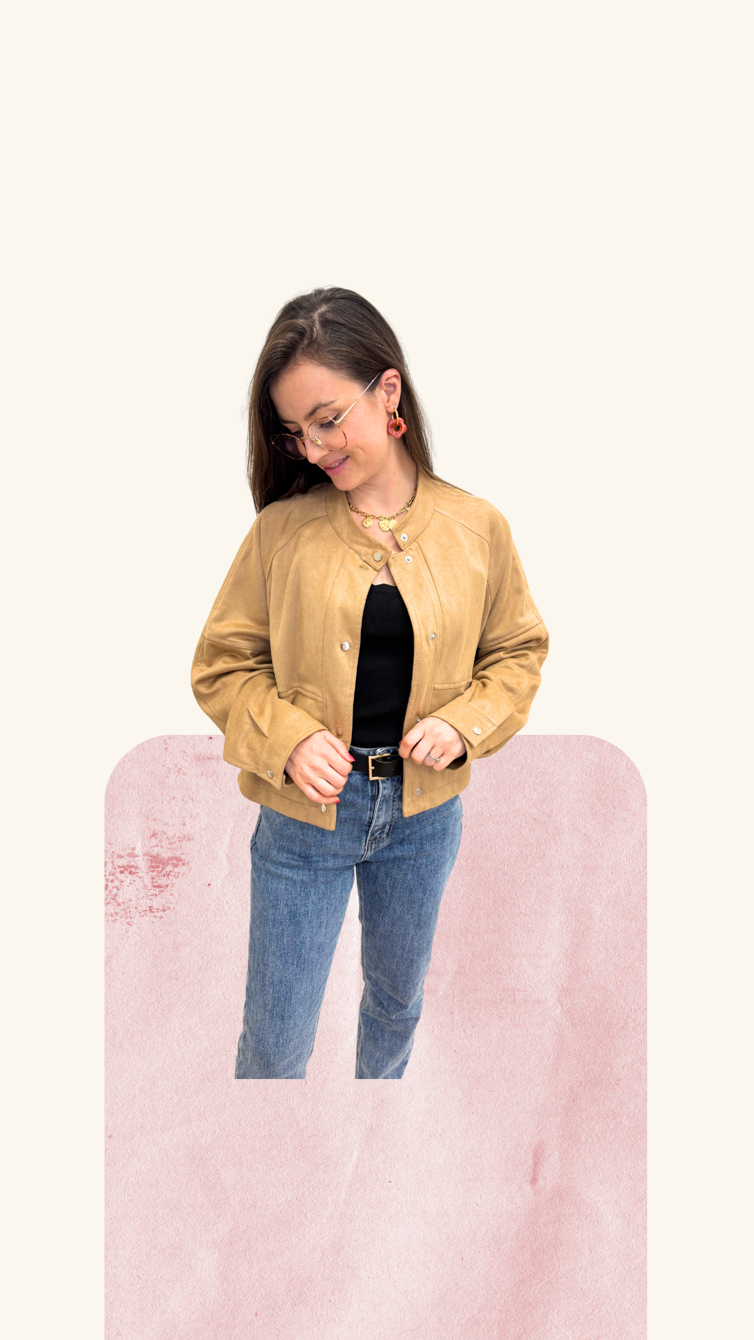 Veste courte Océane camel