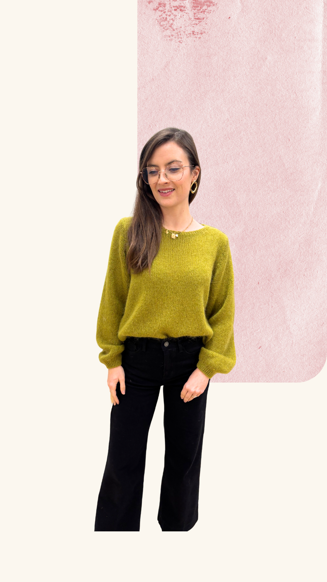 Maille Maeva olive Mohair