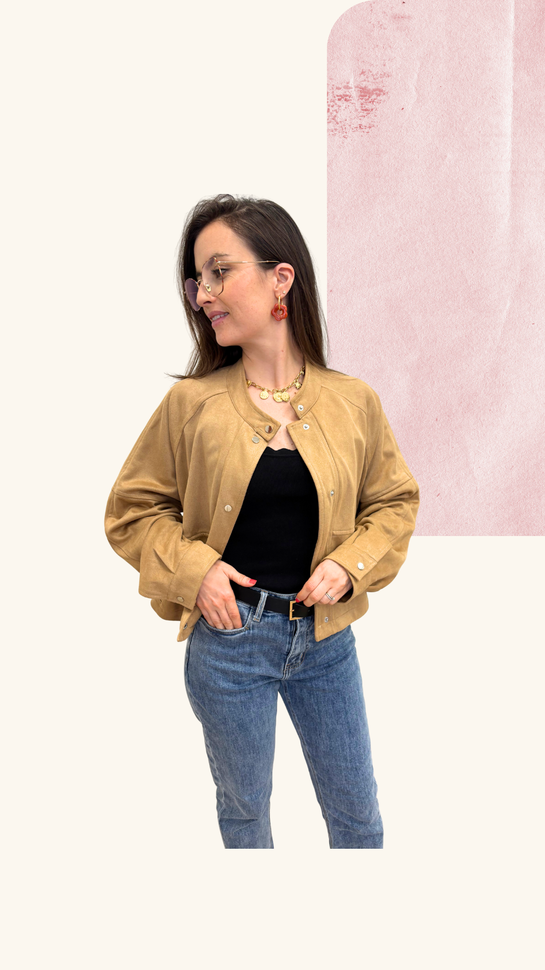 Veste courte Océane camel