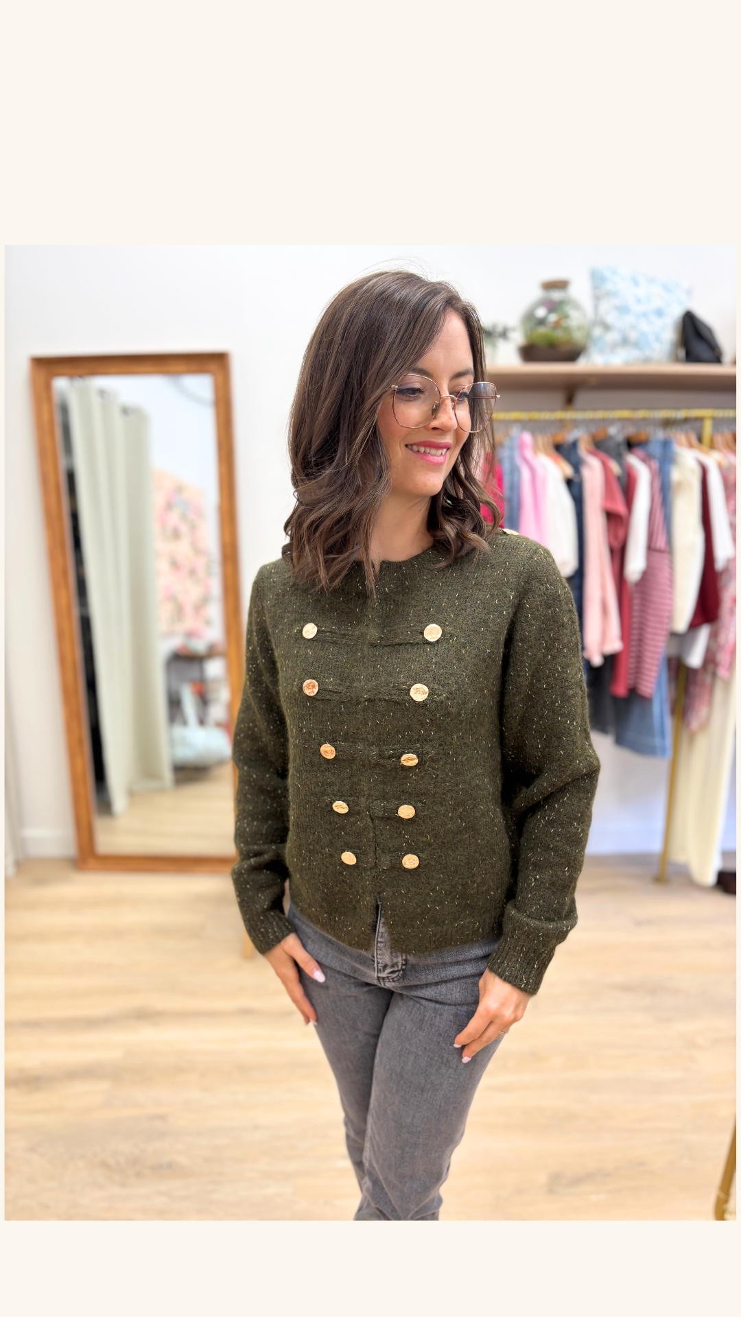 Gilet Ophélie kaki