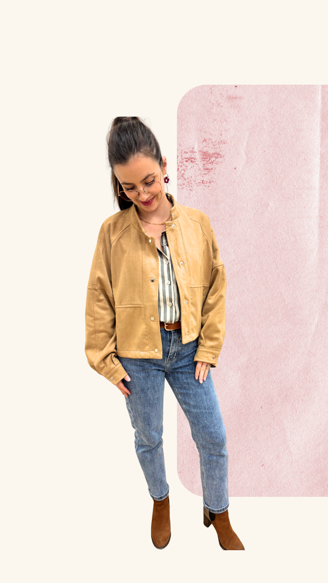 Veste courte Océane camel