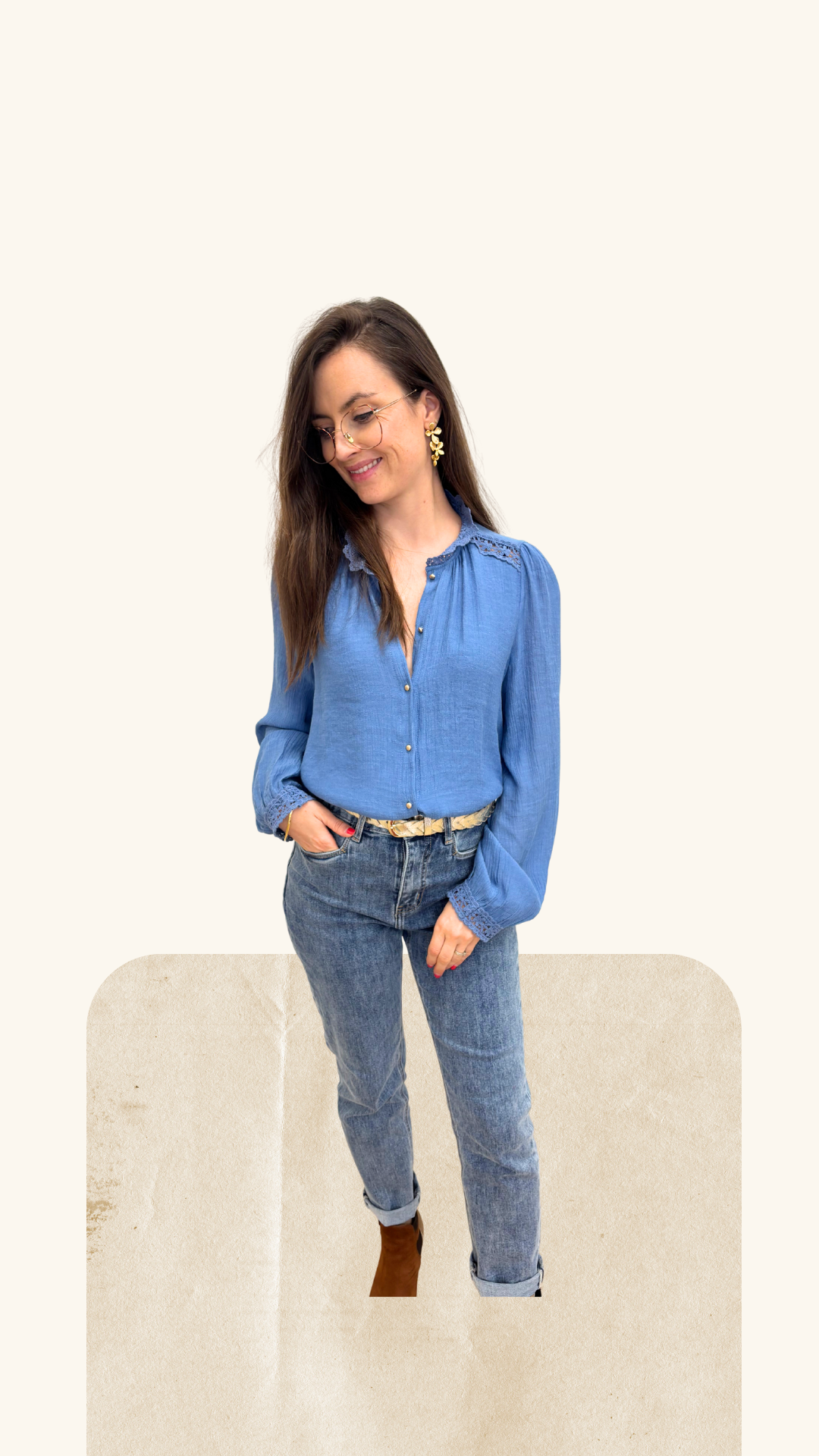 Chemise Madeleine bleue