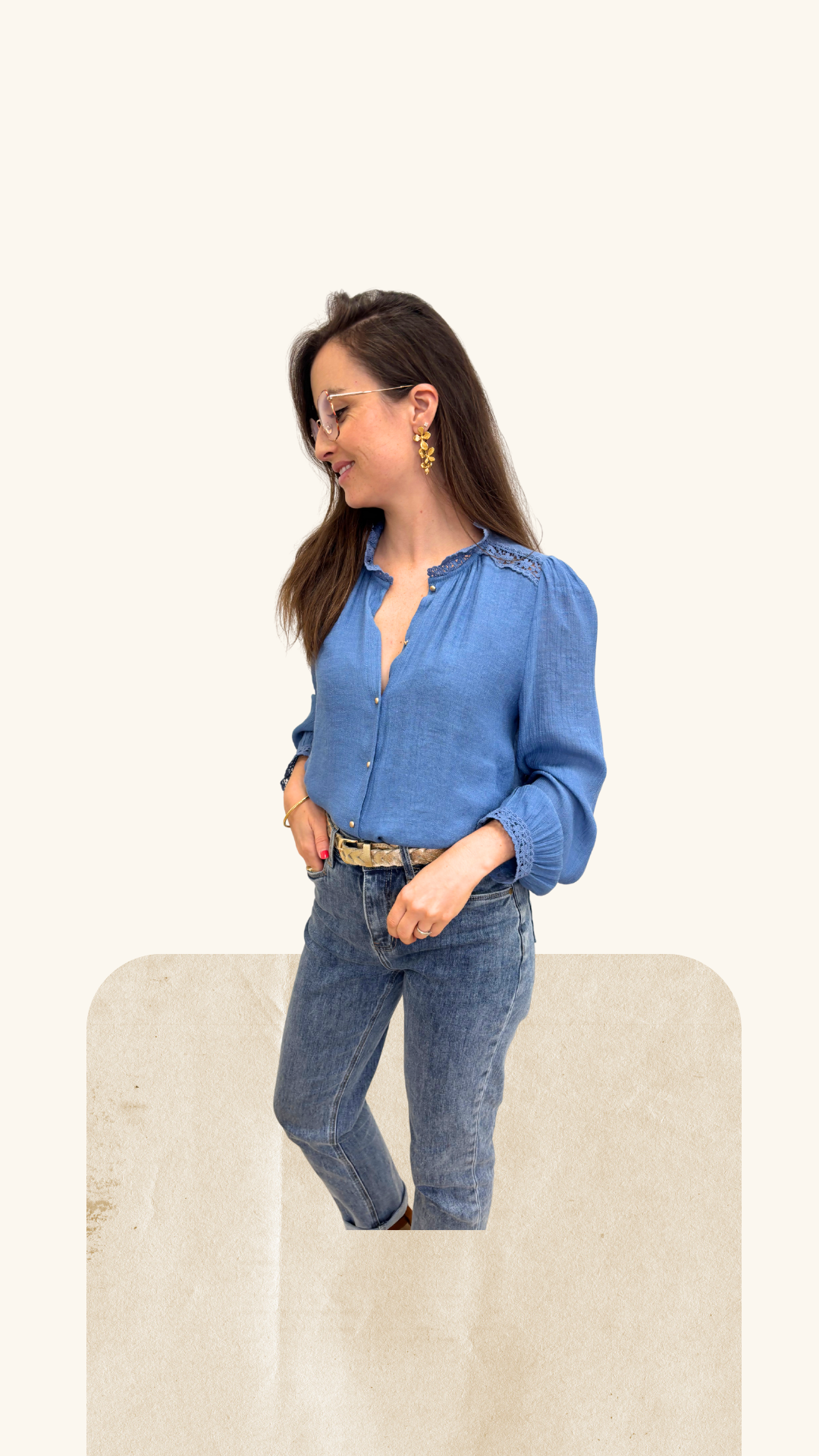 Chemise Madeleine bleue