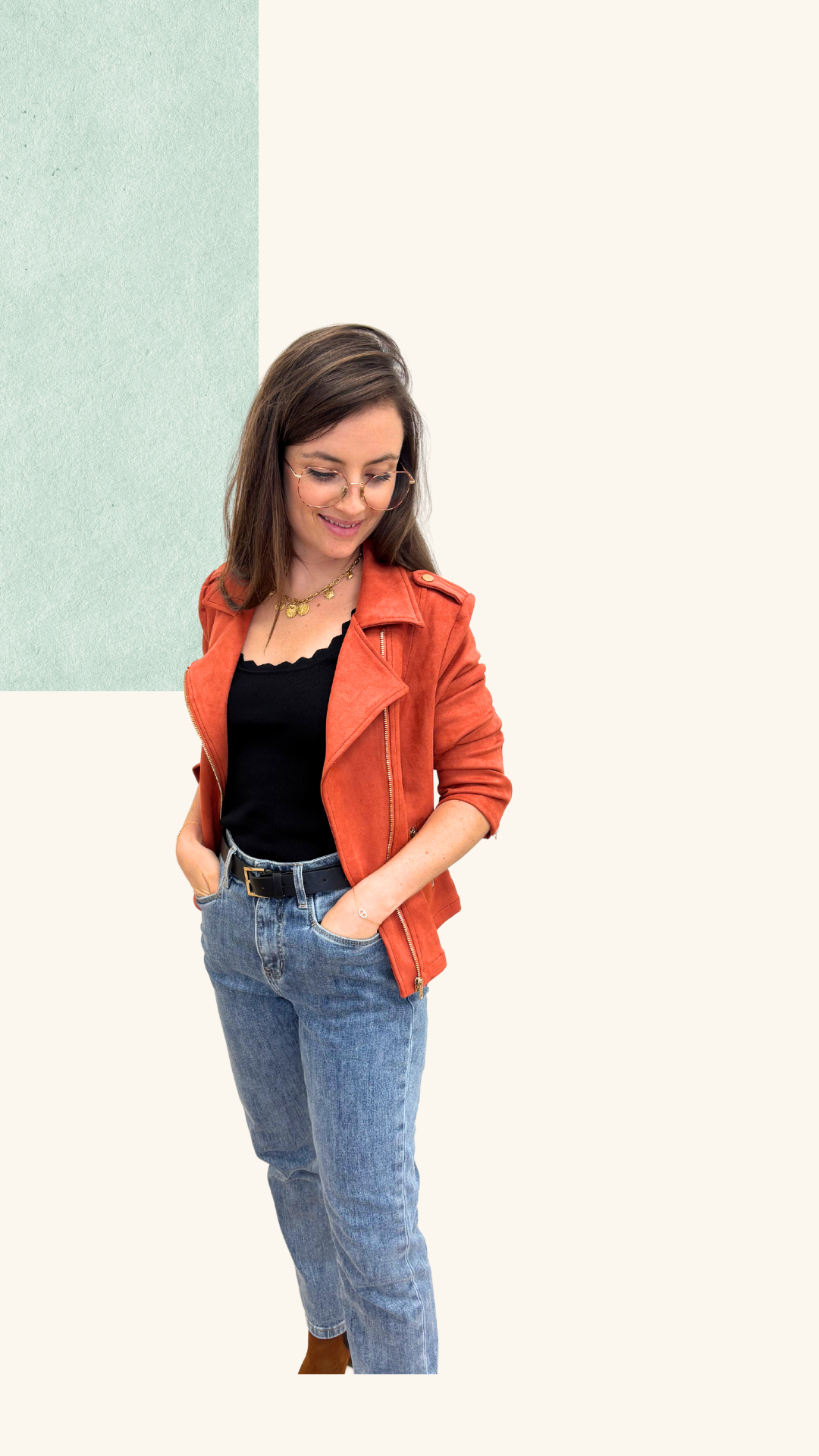 Veste courte Billie terracotta