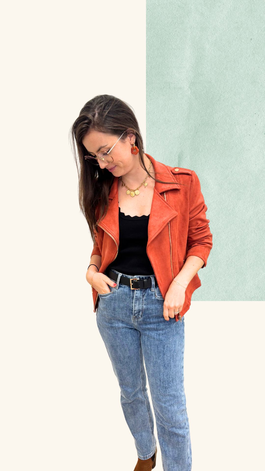 Veste courte Billie terracotta