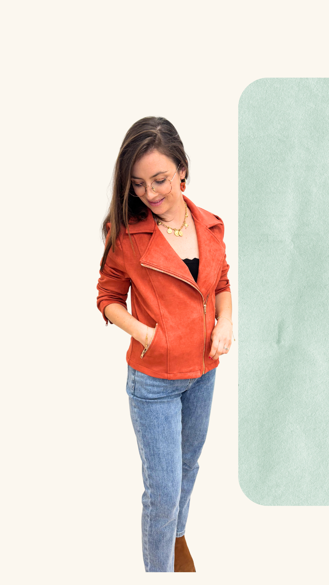 Veste courte Billie terracotta