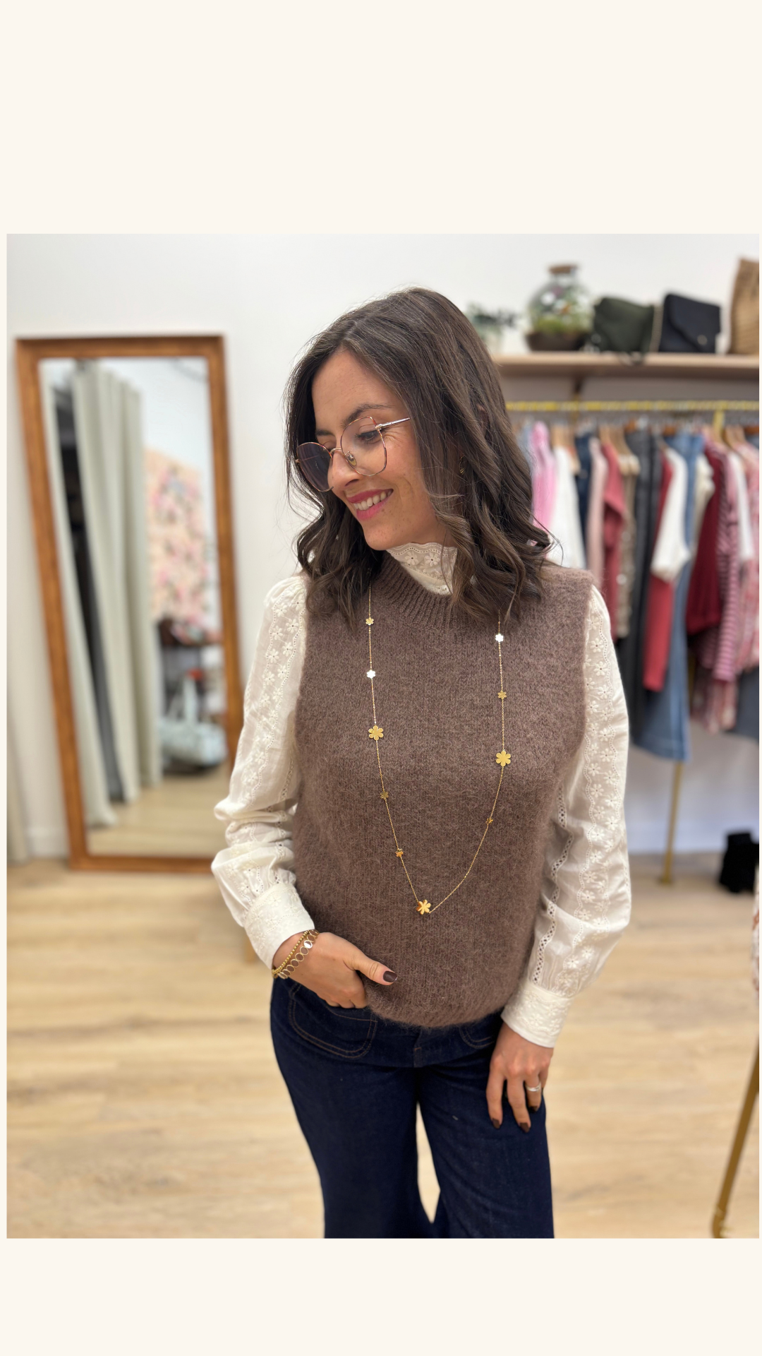 Pull Morgane taupe