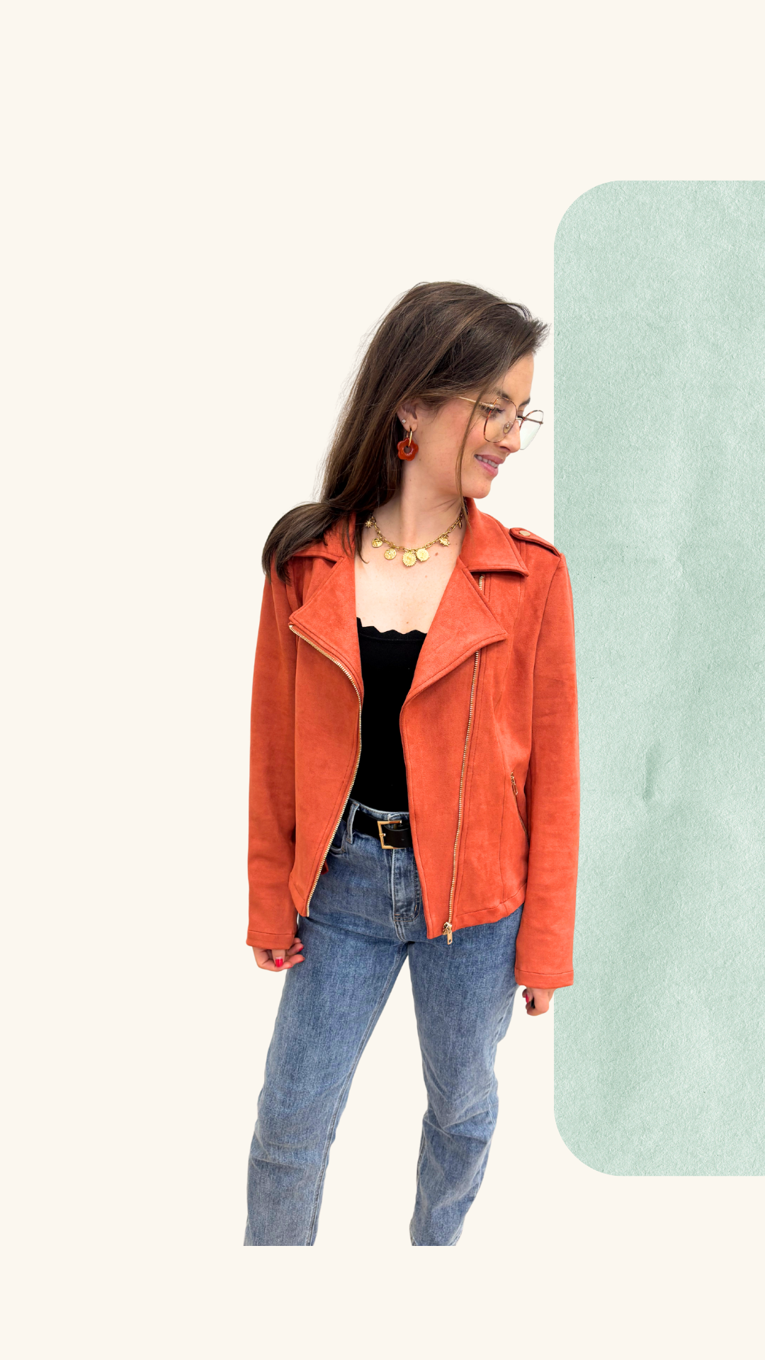 Veste courte Billie terracotta