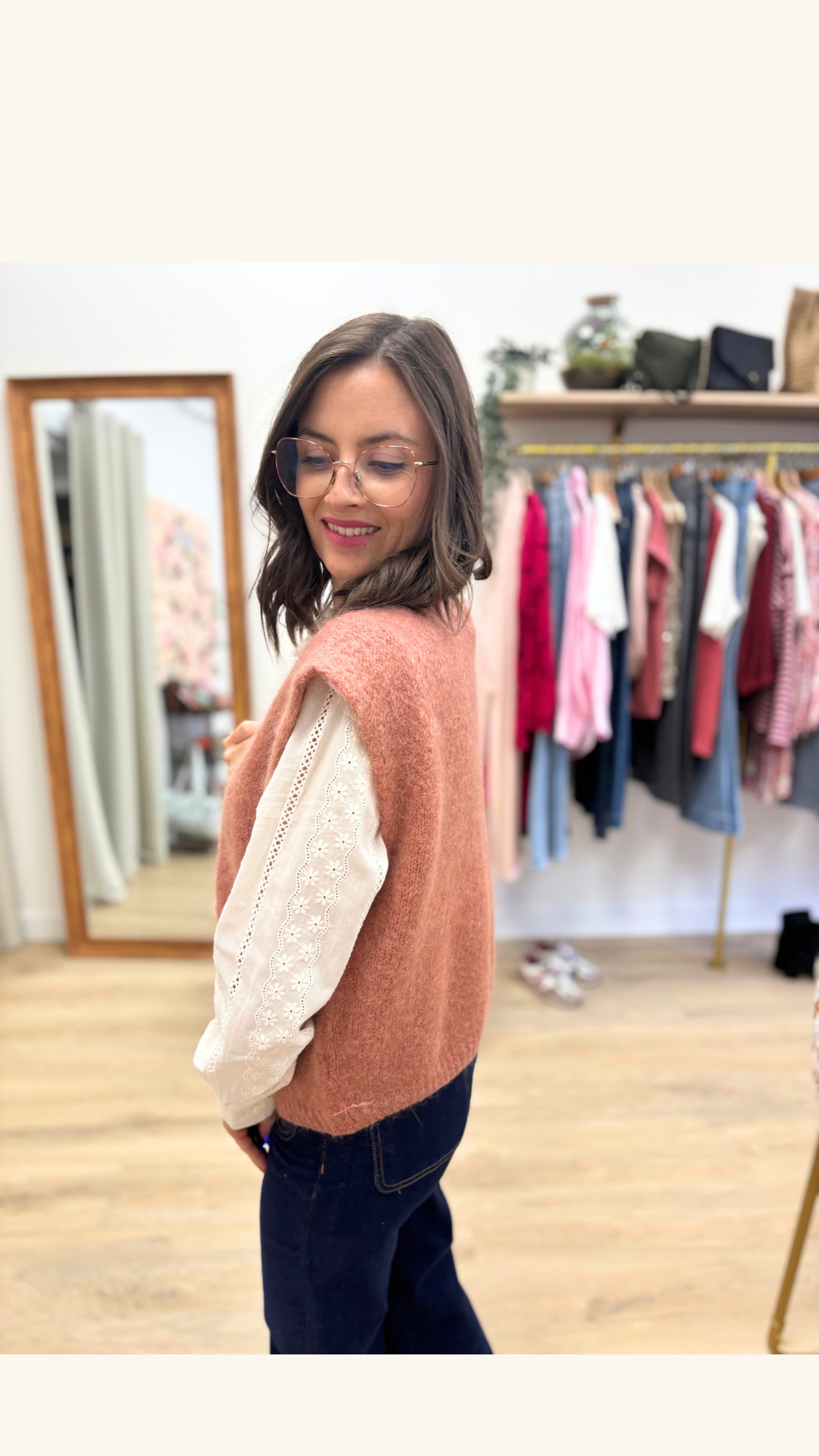 Gilet Carine rose