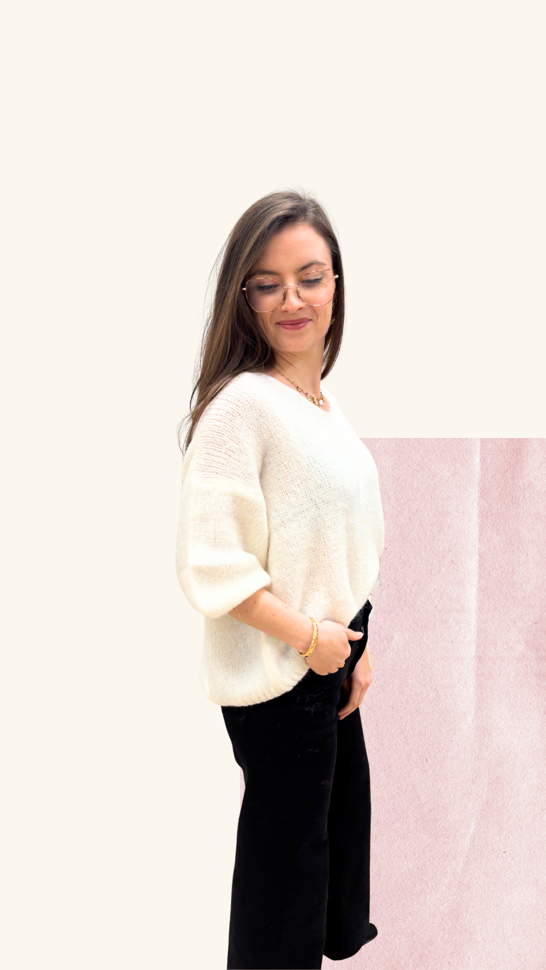 Maille Charlotte blanc Alpaga