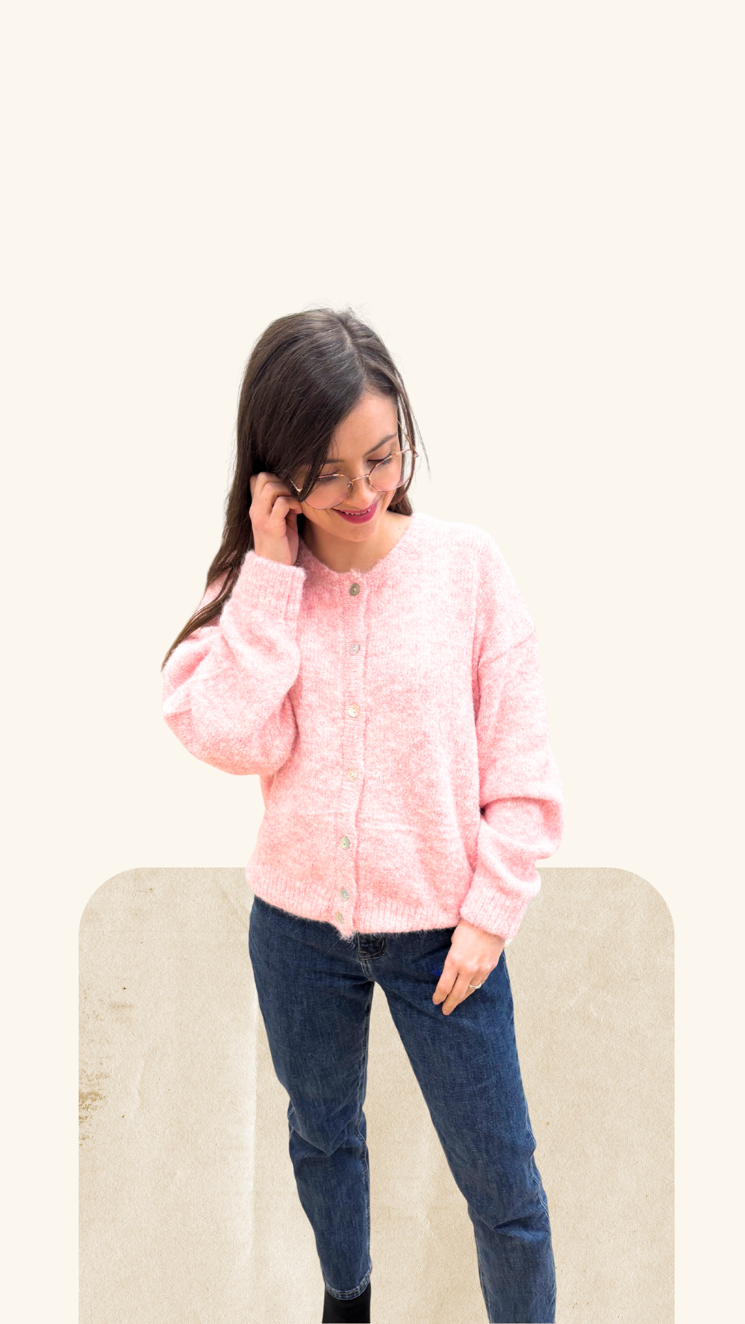 Gilet Thelma rose pâle