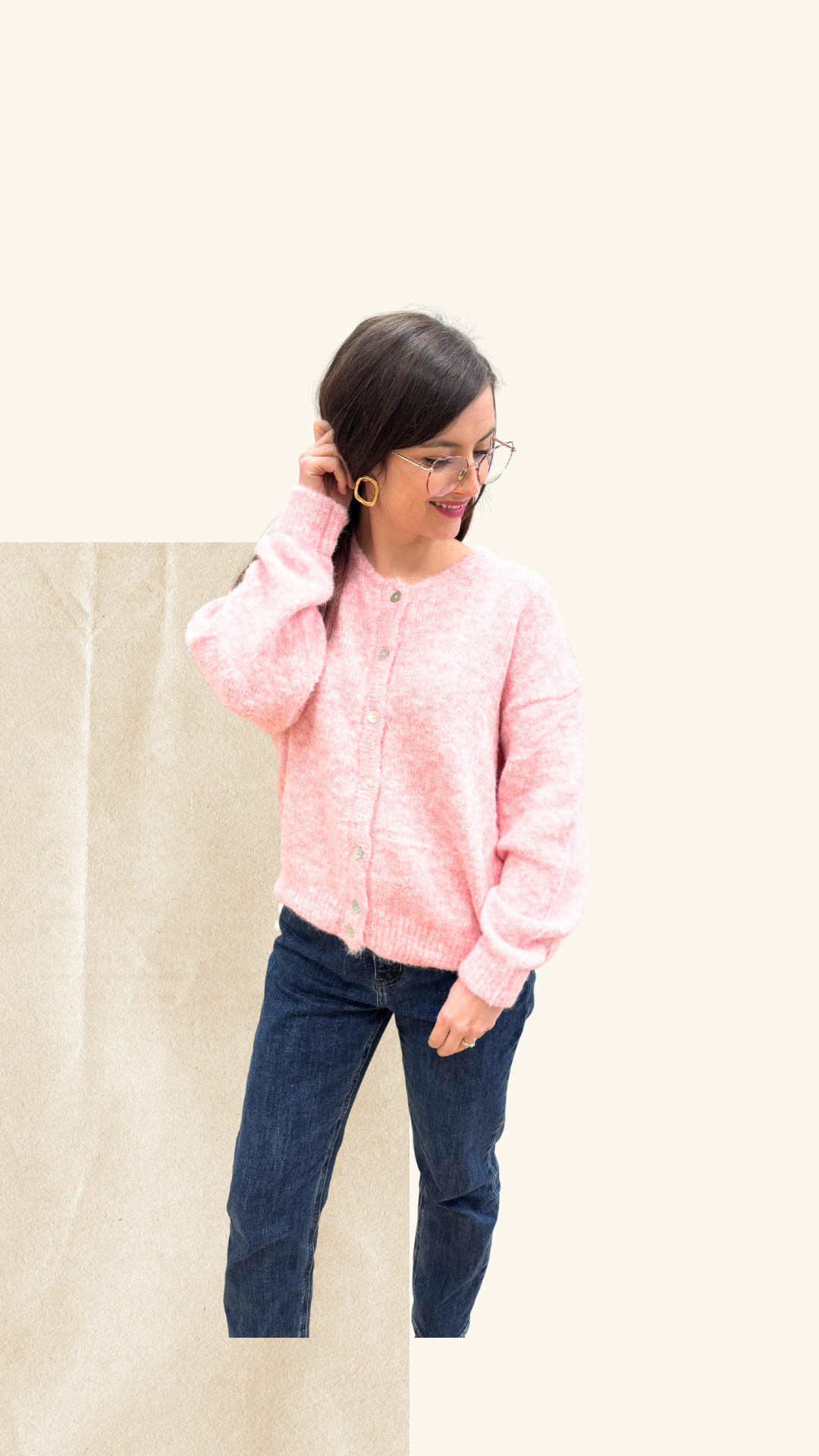 Gilet Thelma rose pâle