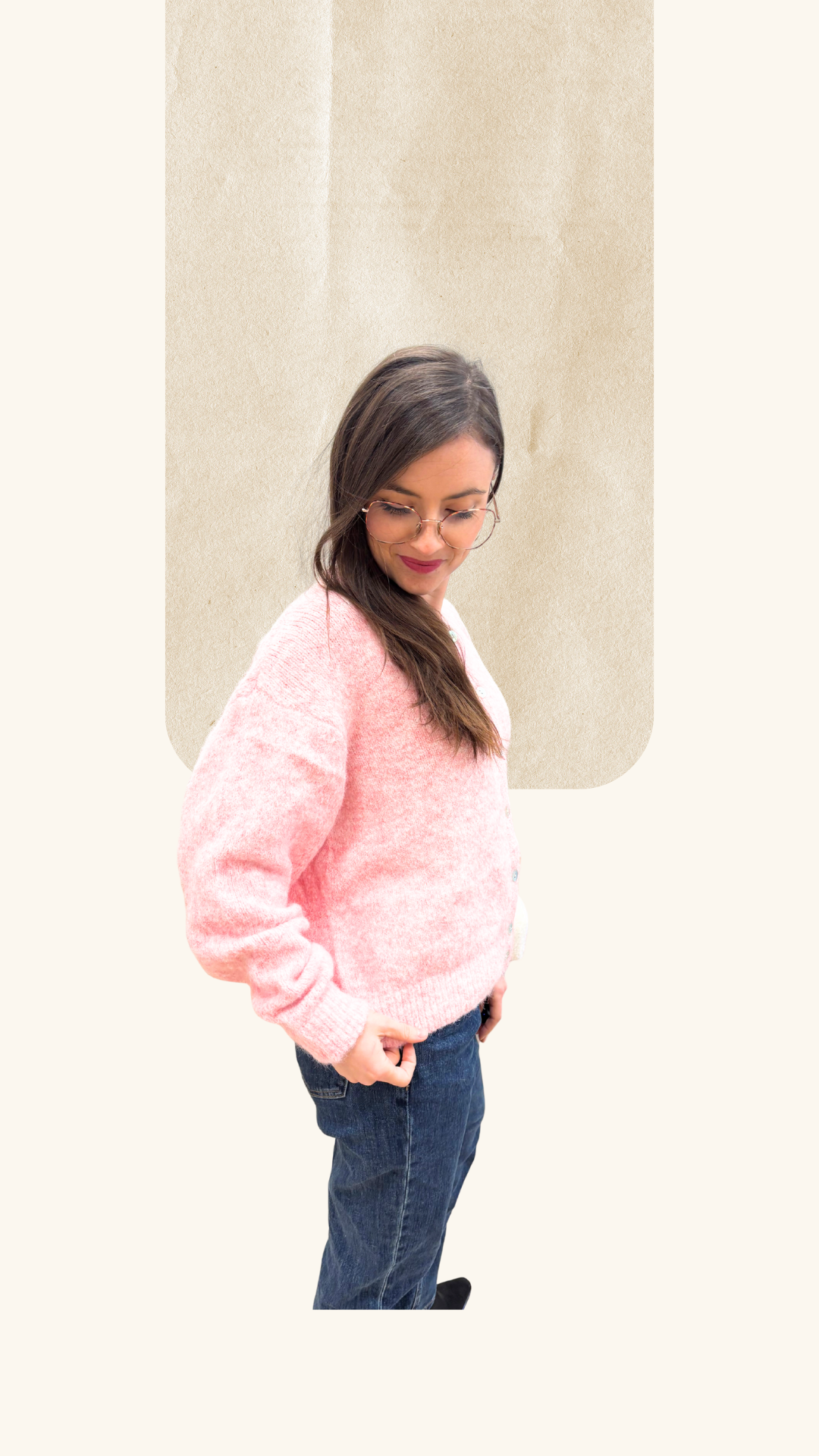 Gilet Thelma rose pâle