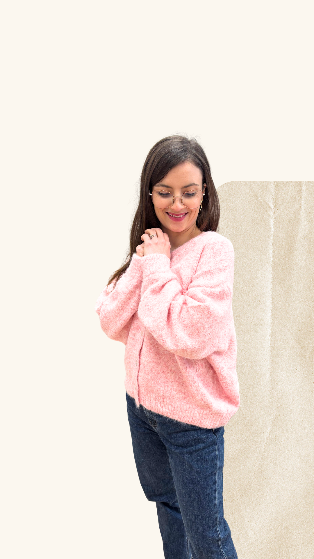 Gilet Thelma rose pâle