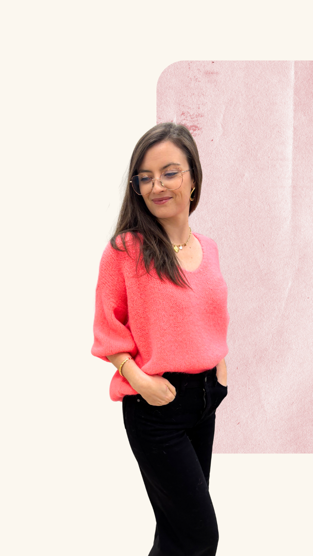 Maille Charlotte corail Alpaga