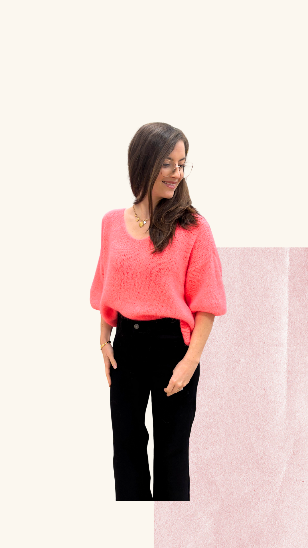 Maille Charlotte corail Alpaga