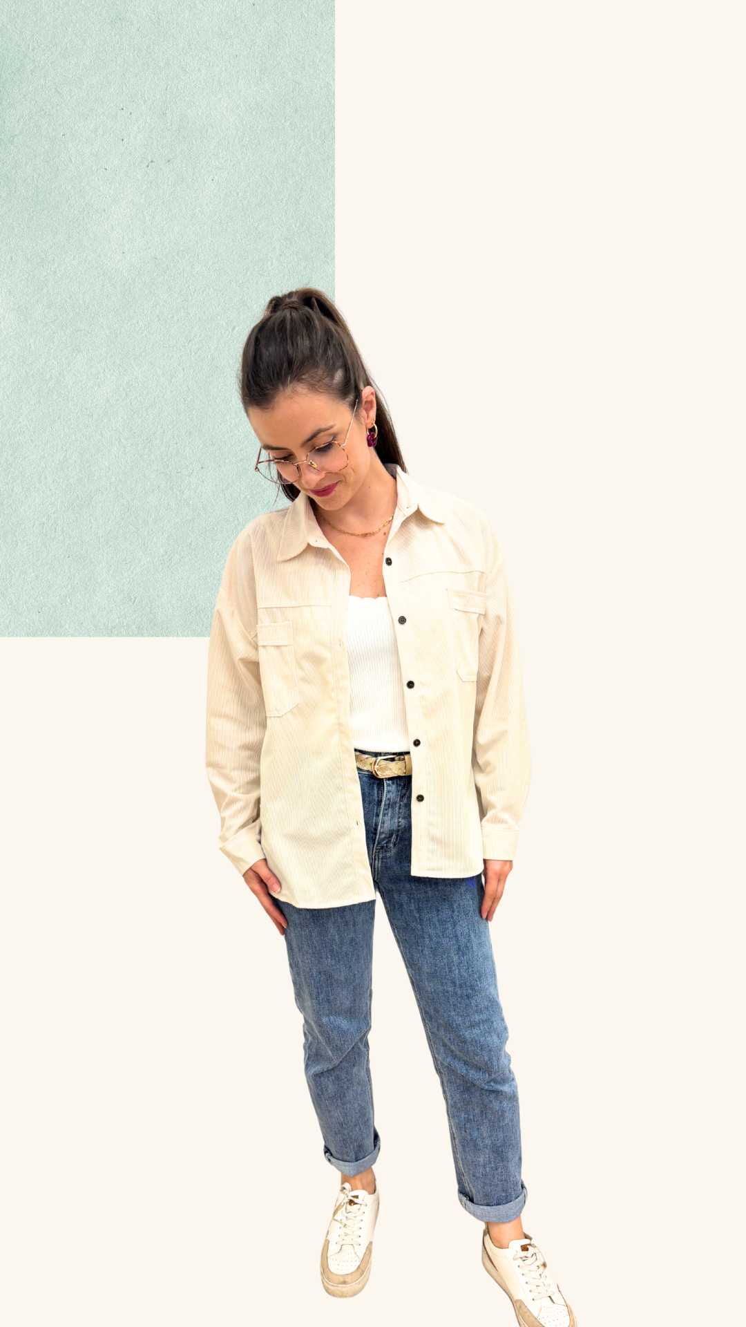 Chemise Lana velours crème