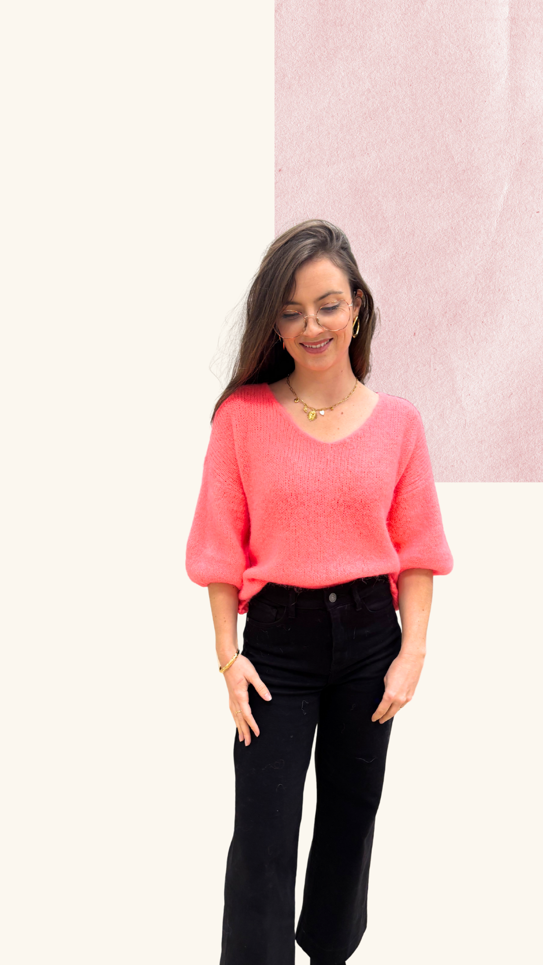 Maille Charlotte corail Alpaga