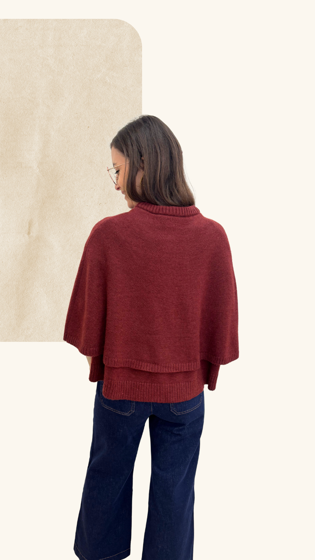 Cape Léonie bordeaux laine