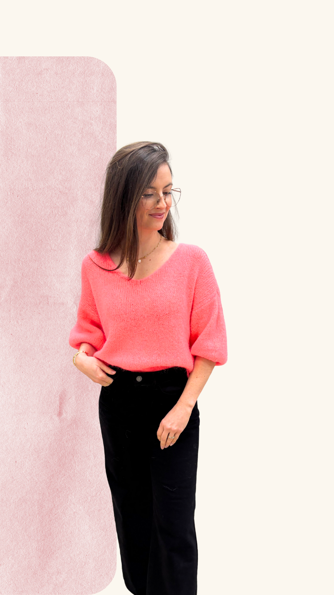 Maille Charlotte corail Alpaga