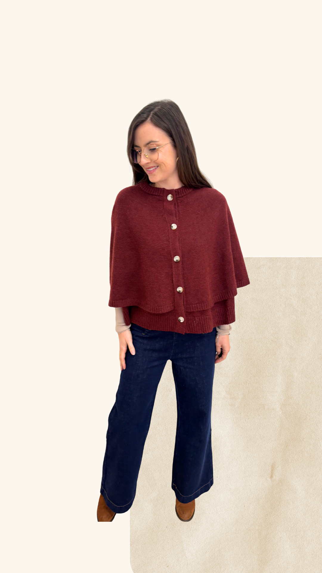 Cape Léonie bordeaux laine