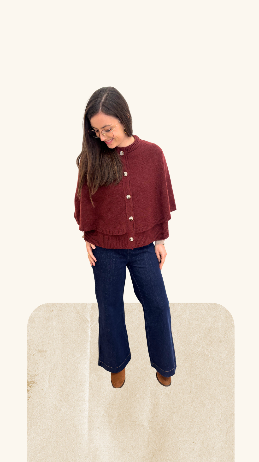 Cape Léonie bordeaux laine