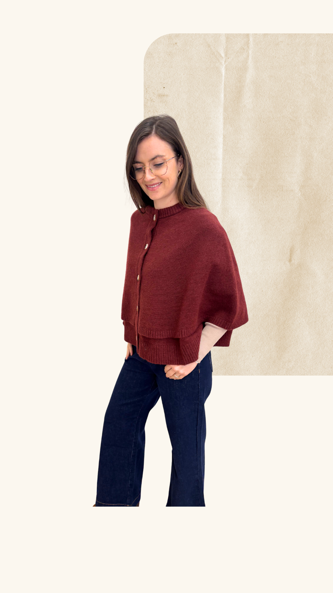 Cape Léonie bordeaux laine