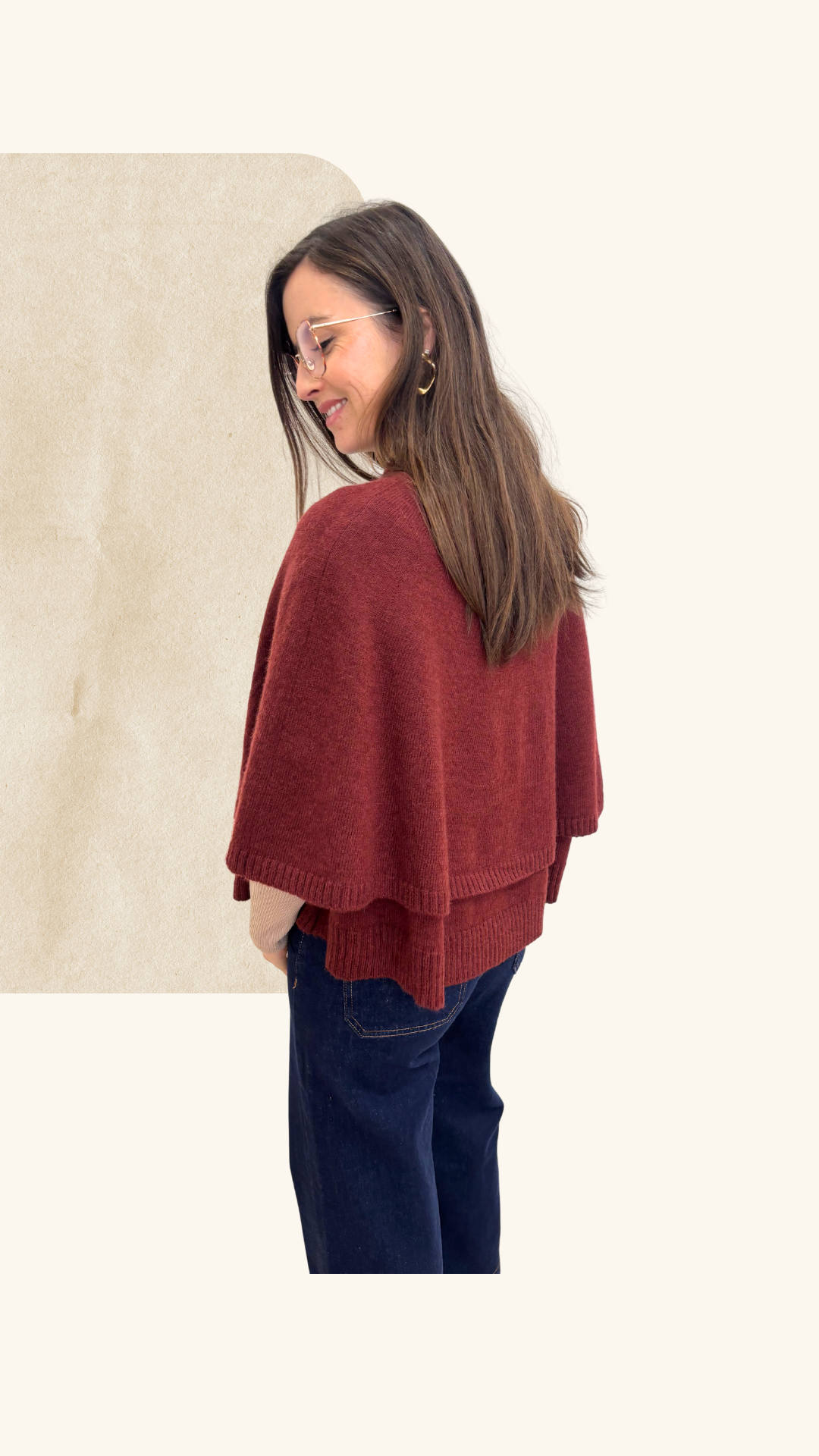 Cape Léonie bordeaux laine