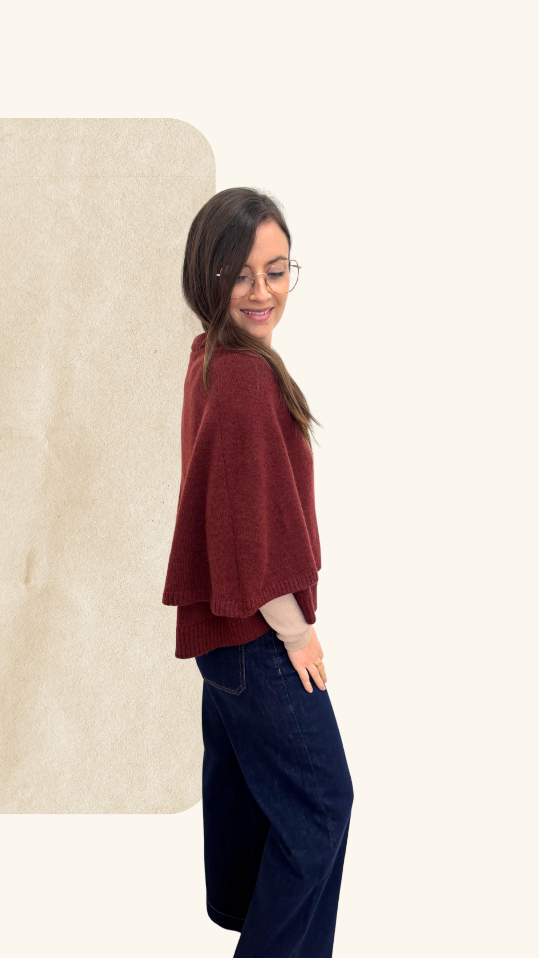 Cape Léonie bordeaux laine