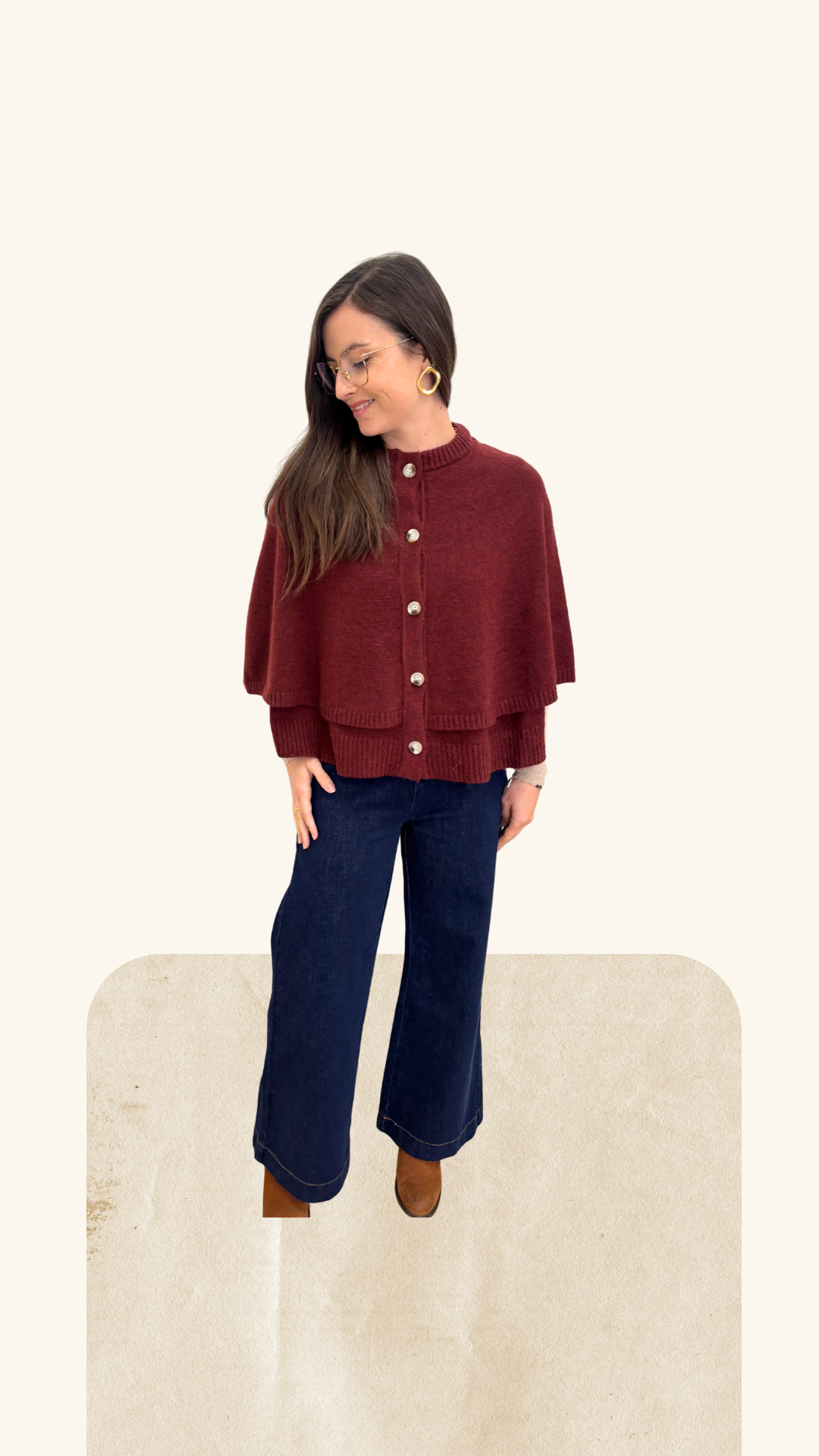 Cape Léonie bordeaux laine