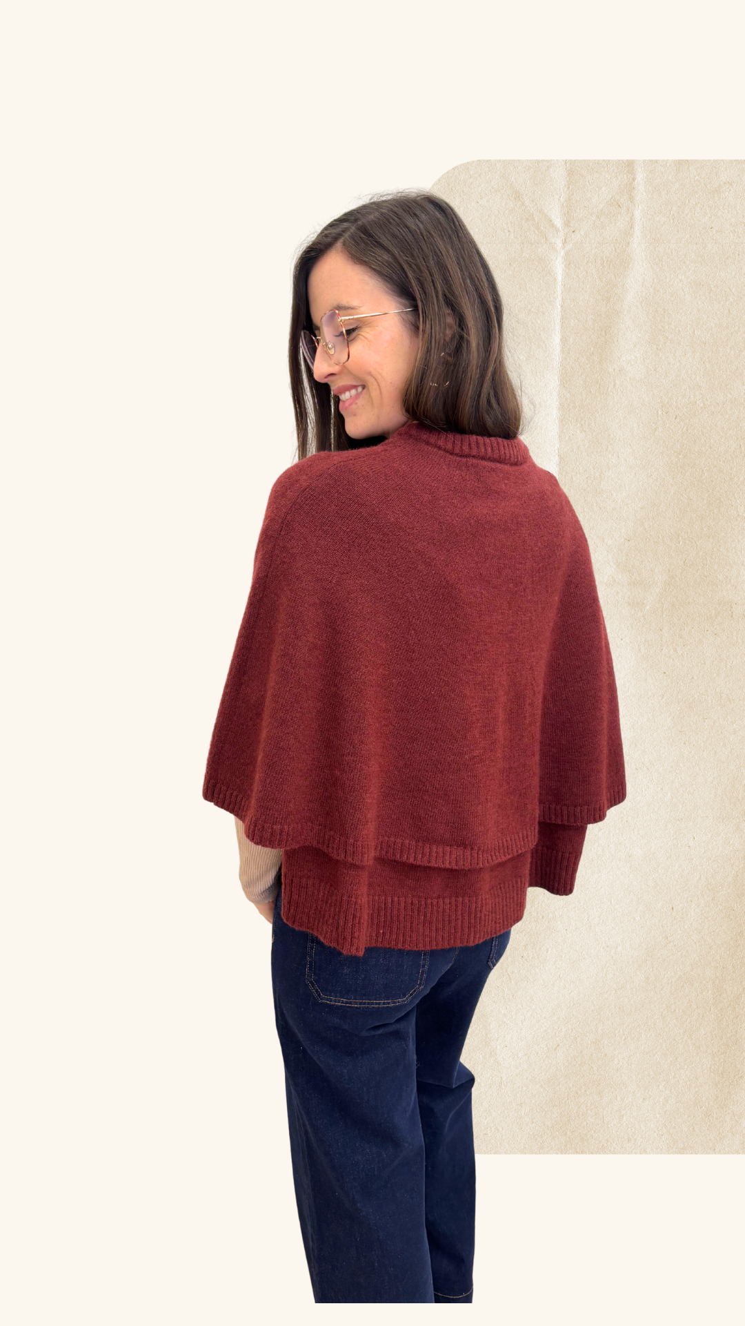 Cape Léonie bordeaux laine