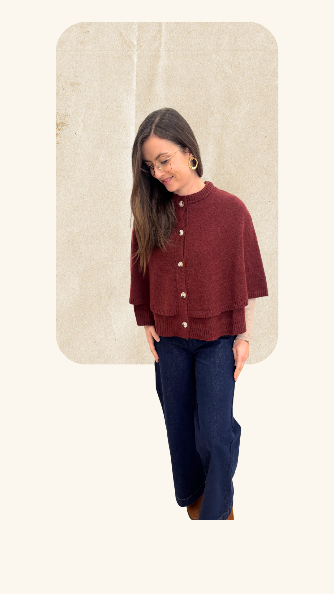 Cape Léonie bordeaux laine