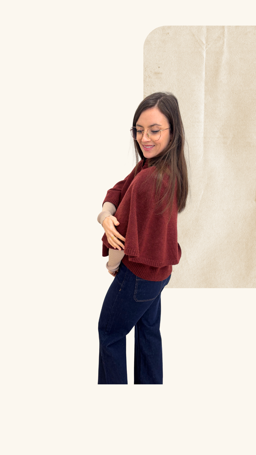 Cape Léonie bordeaux laine