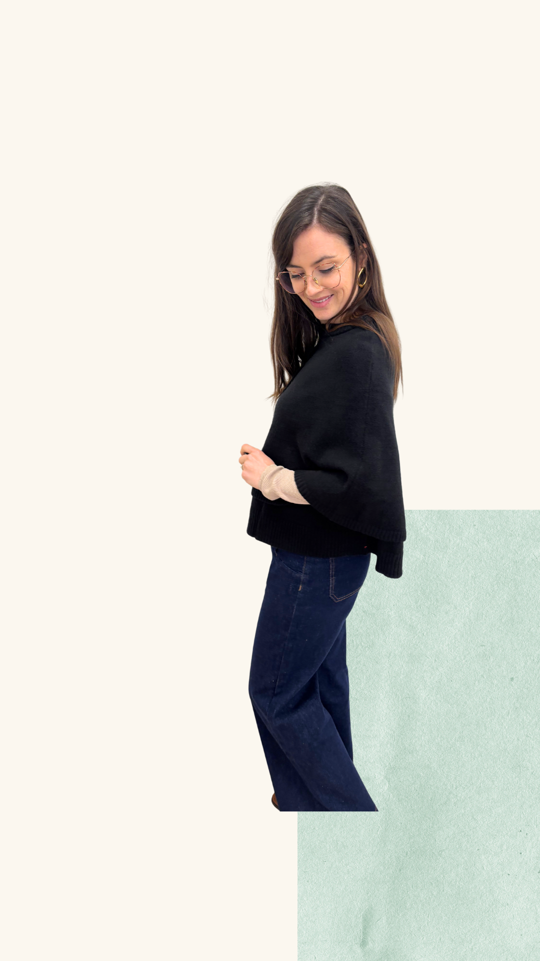 Cape Léonie noire laine