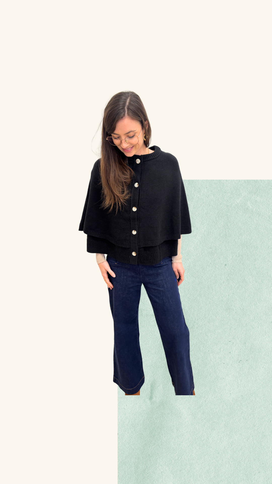 Cape Léonie noire laine