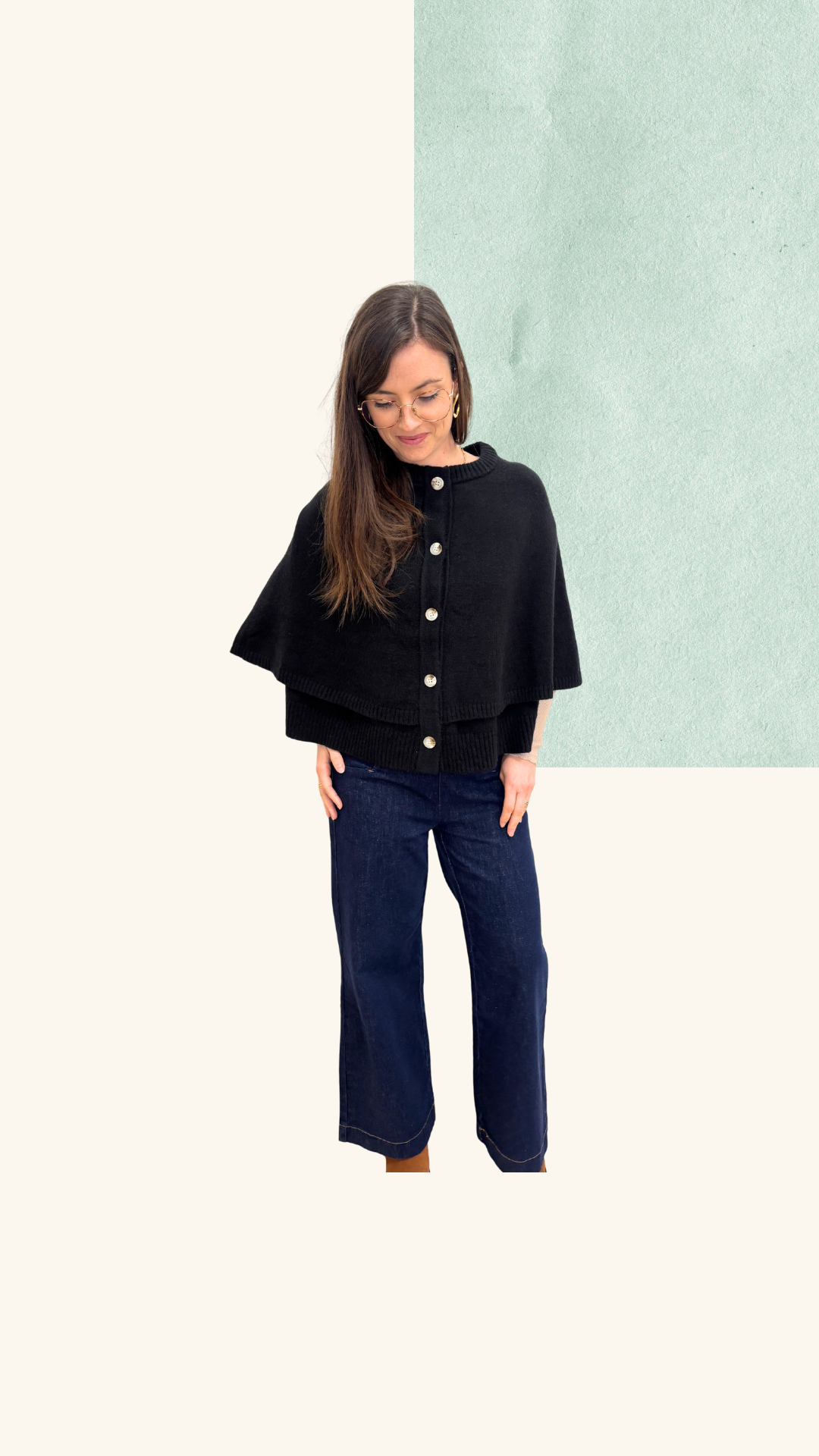 Cape Léonie noire laine