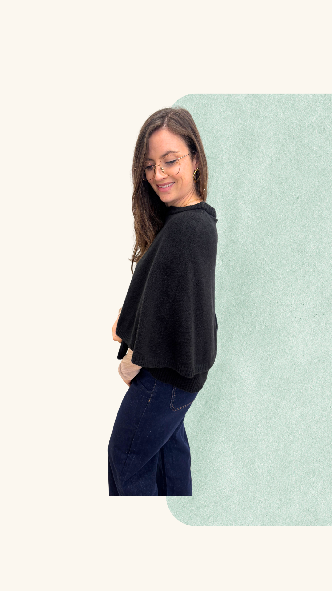 Cape Léonie noire laine