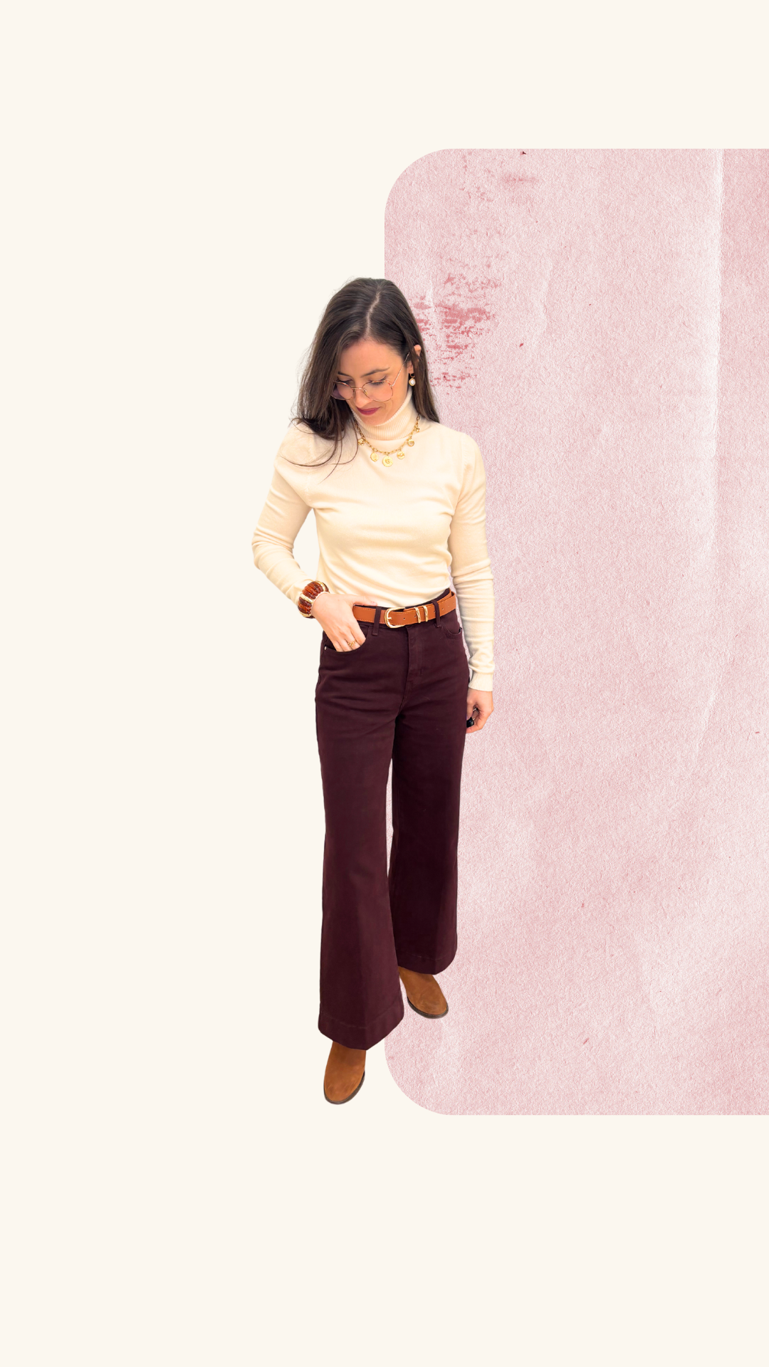 Jean Fanny wide leg bordeaux