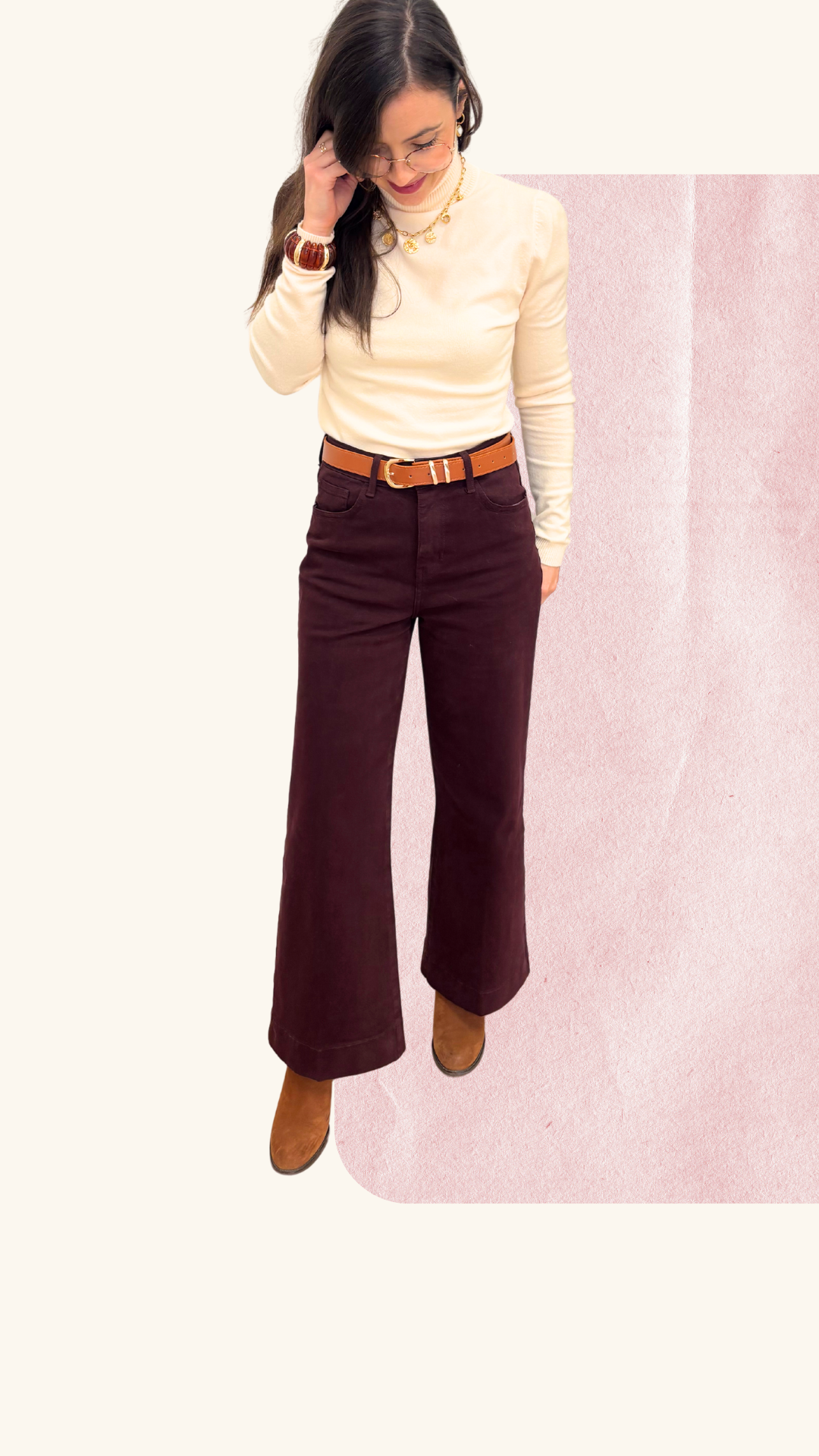 Jean Fanny wide leg bordeaux