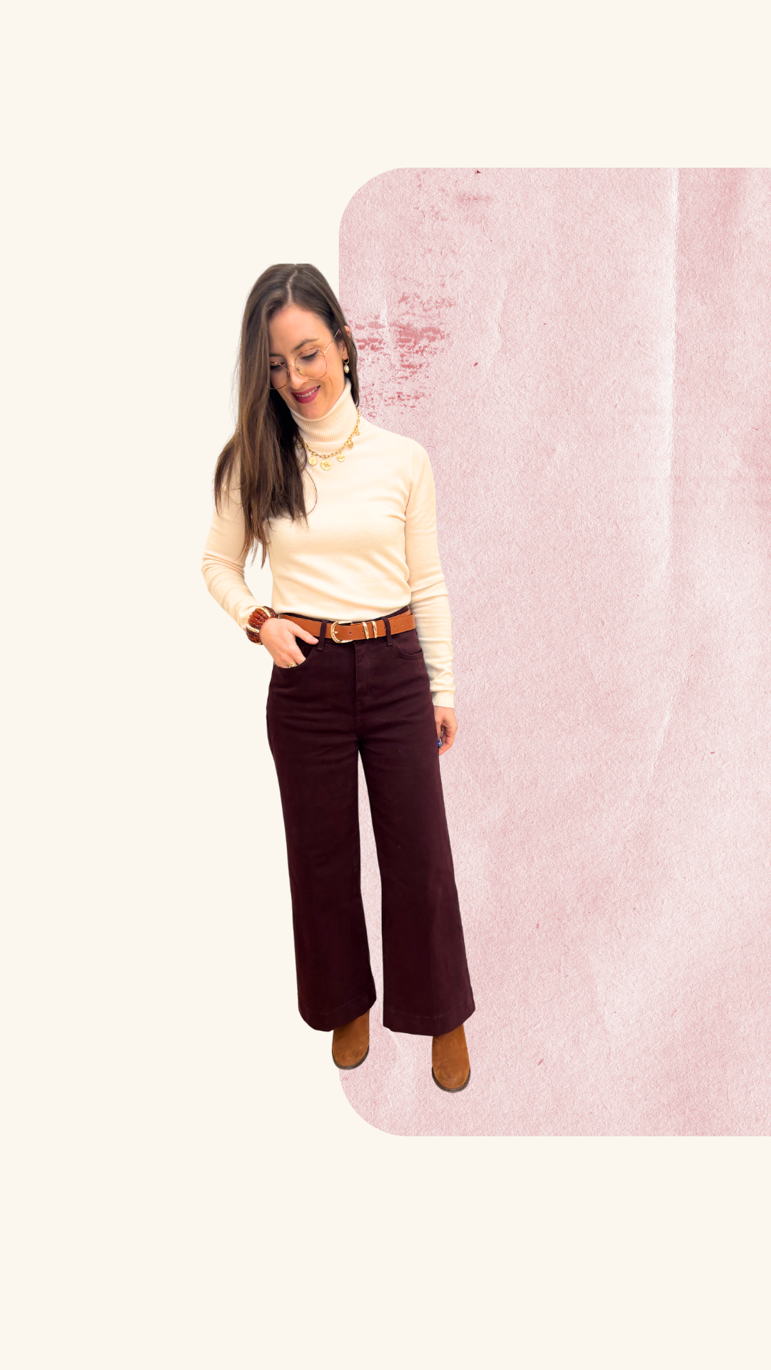 Jean Fanny wide leg bordeaux