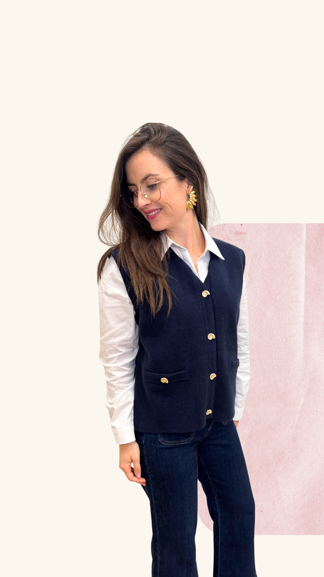 Gilet sans manches Lina marine