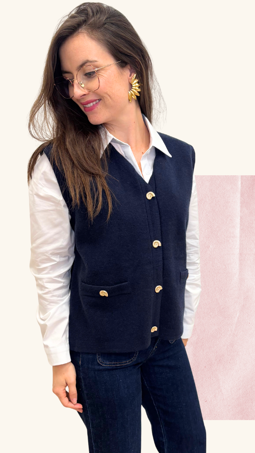 Gilet sans manches Lina marine