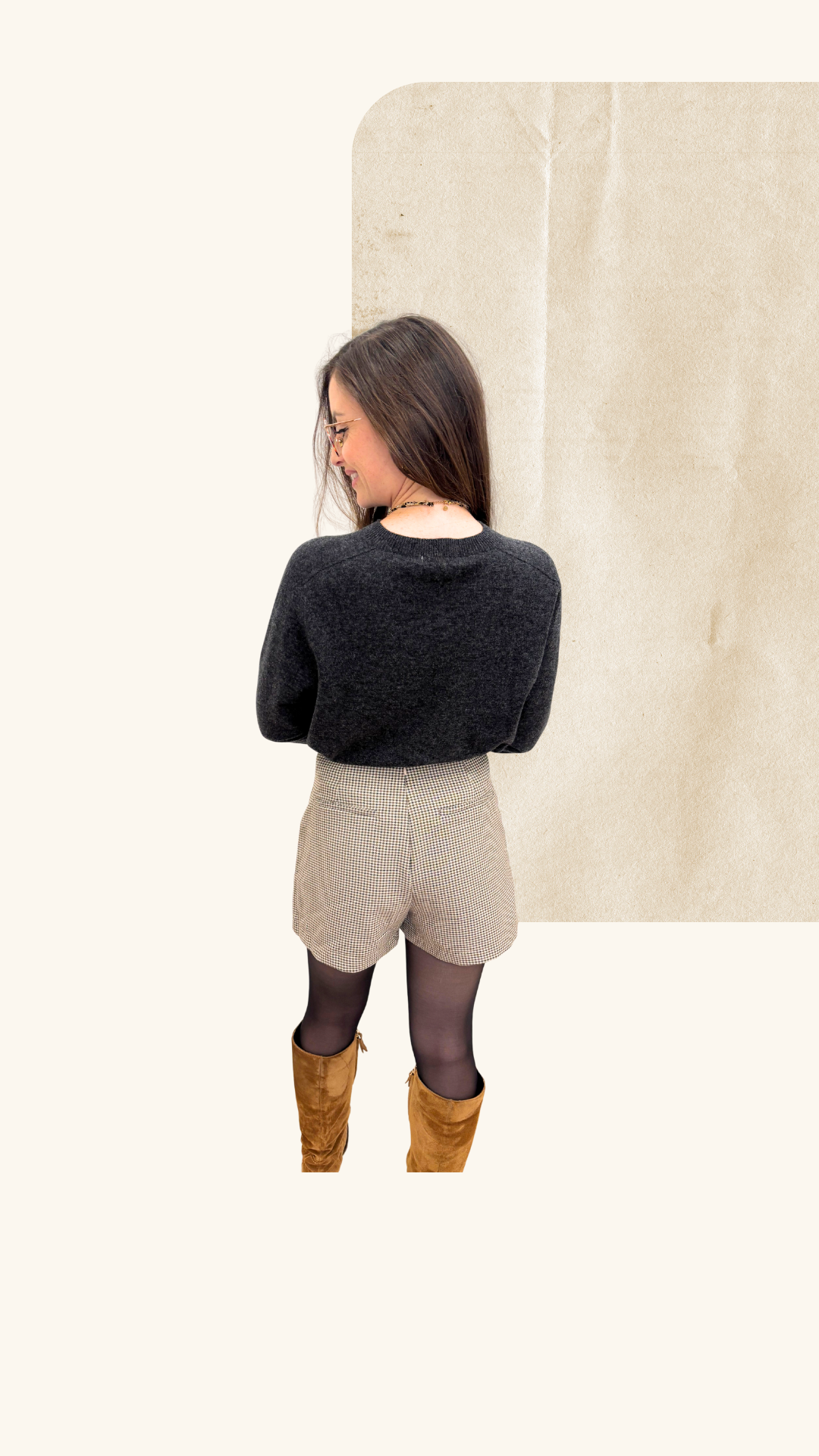 Jupe short Lena marron