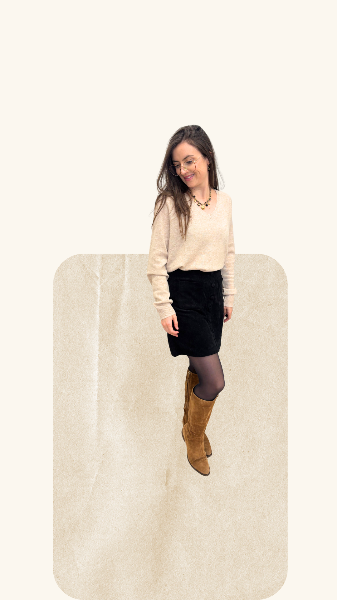 Jupe velours Manon noire