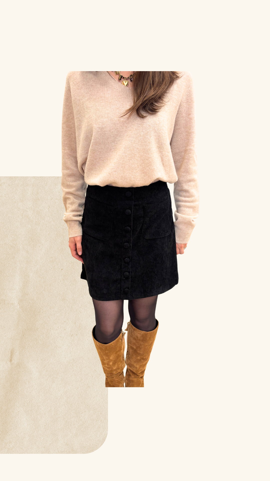 Jupe velours Manon noire