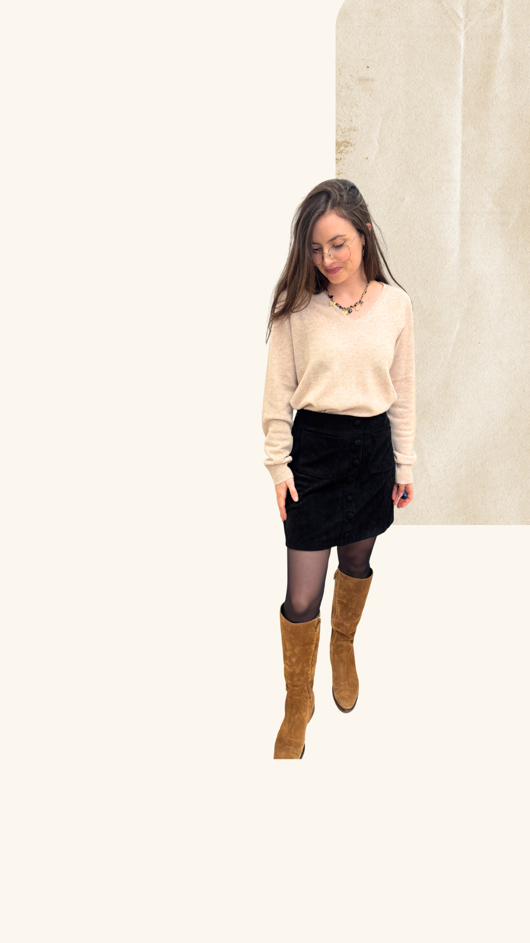 Jupe velours Manon noire