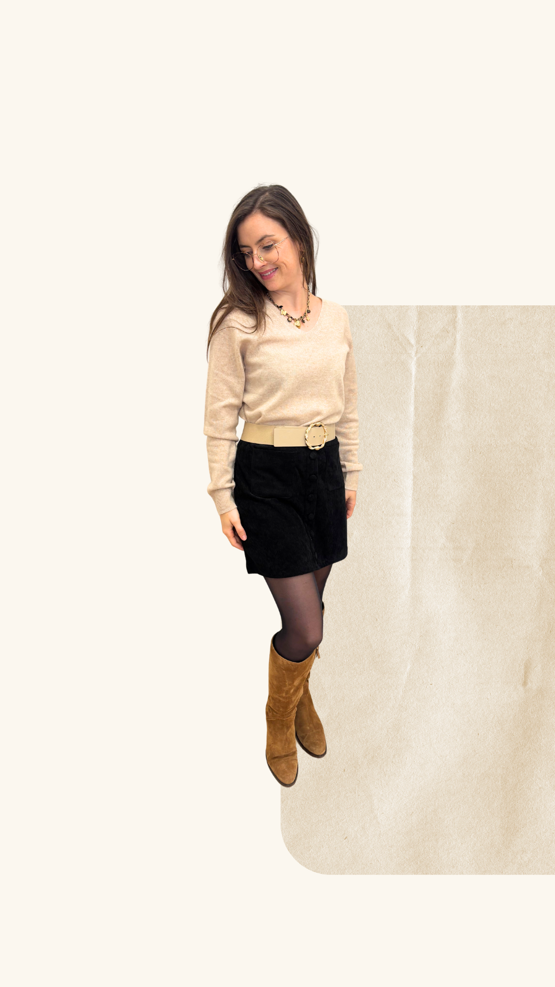 Jupe velours Manon noire