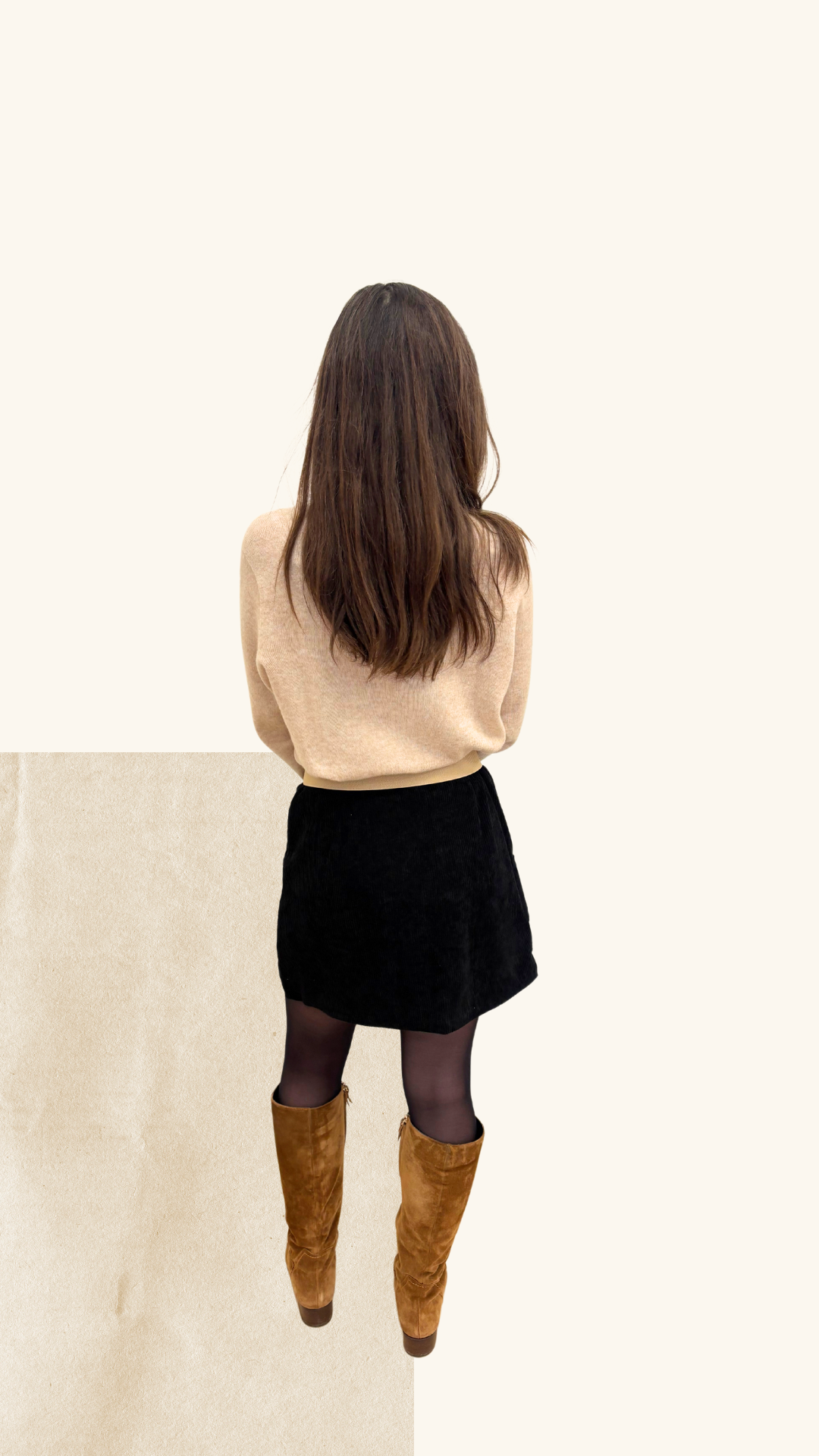 Jupe velours Manon noire