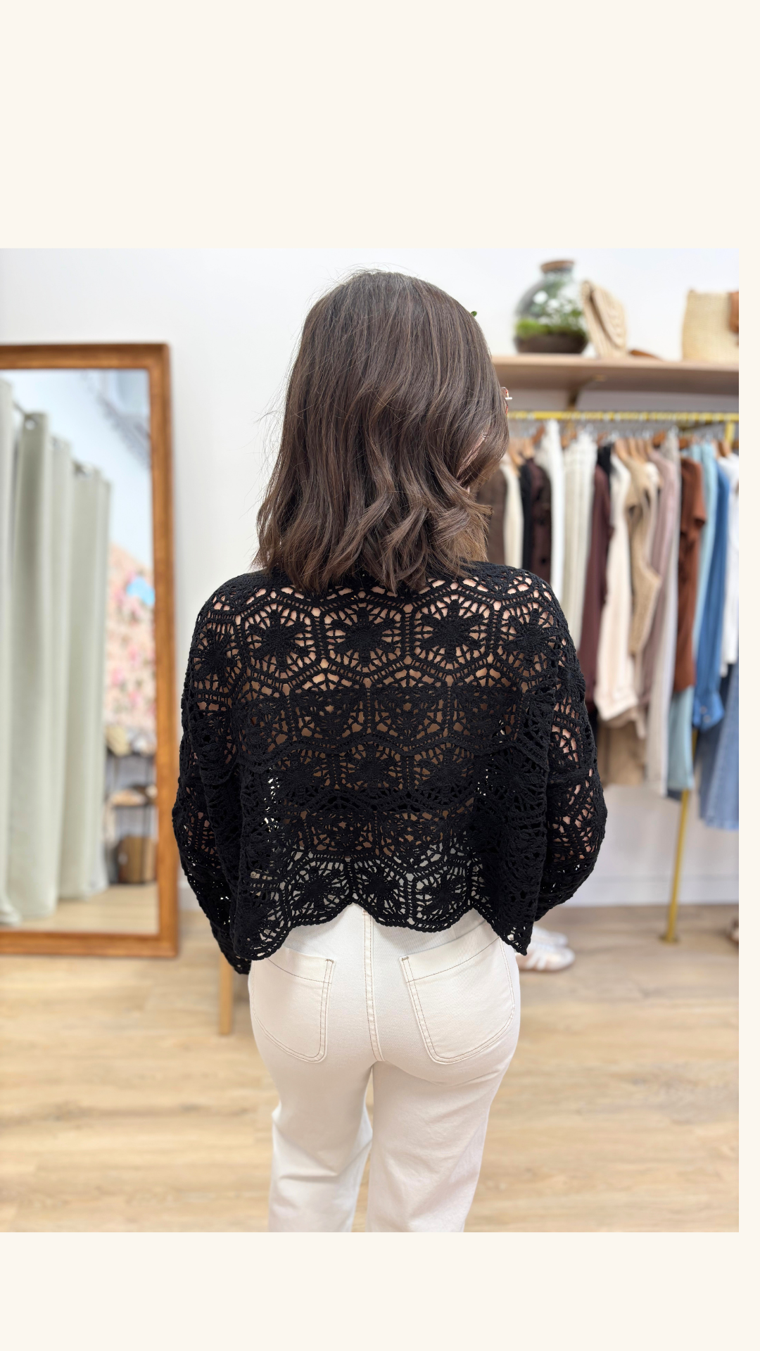Top en crochet Maria noir